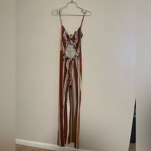 multicolor striped jumpsuit